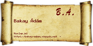 Bakay Ádám névjegykártya