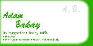 adam bakay business card